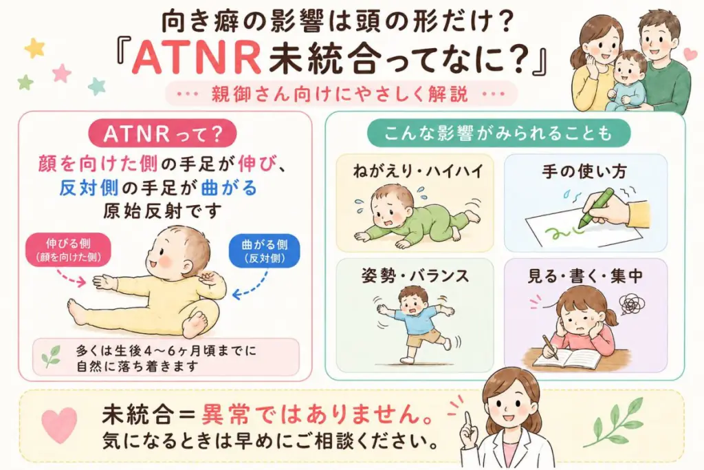 頭蓋縫合治療　縫合にアプローチして全身調整するクラニアル　Time Reset 頭蓋縫合早期癒合症という病気について】向き癖による変形との違いを