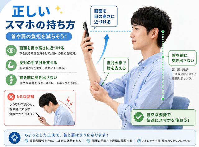 正しいスマホの持ち方