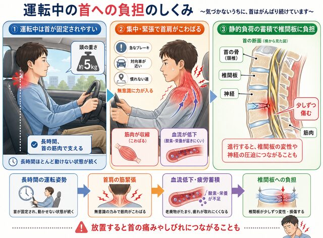 運転中の首への負担のしくみ